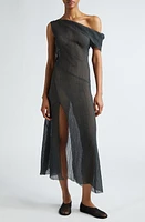 Paloma Wool Alice One-Shoulder Cotton & Silk Dress Grey at Nordstrom,