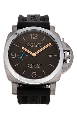 Watchfinder & Co. Panerai Preowned Luminor 1950 Rubber Strap Watch, 44mm in Black /Brown at Nordstrom