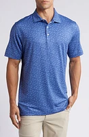 Peter Millar Hammer Time Shark Print Performance Golf Polo Sport Navy at Nordstrom,