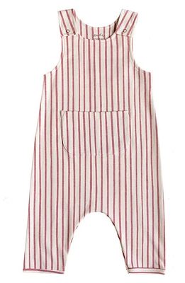 Pehr Stripes Away Organic Cotton Overalls Pink at Nordstrom, M