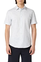 Bugatchi Miles Ooohcotton Space Dye Print Short Sleeve Button-Up Shirt at Nordstrom,