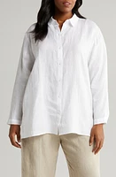 Eileen Fisher Classic Organic Linen Button-Up Shirt at Nordstrom,