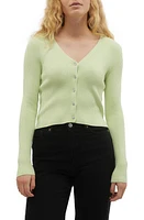 VERO MODA Holly Rib Cardigan Reed Detail W Jewel at Nordstrom,