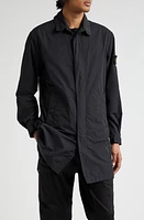 Stone Island Water Resistant Microtwill Trench Coat Black at Nordstrom,