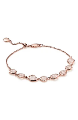 Monica Vinader Siren Mini Nugget Cluster Bracelet in Rose Gold/Rose Quartz at Nordstrom