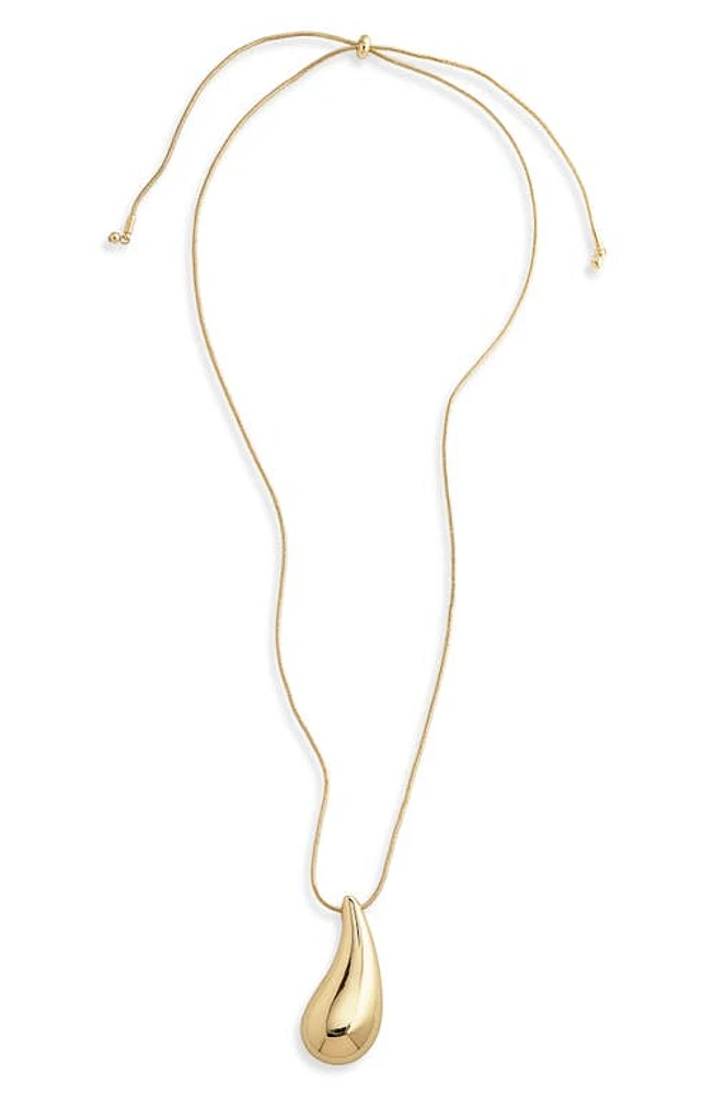 Nordstrom Polished Teardrop Slider Pendant Necklace in Gold at Nordstrom