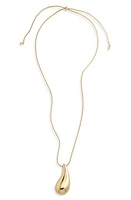 Nordstrom Polished Teardrop Slider Pendant Necklace in Gold at Nordstrom