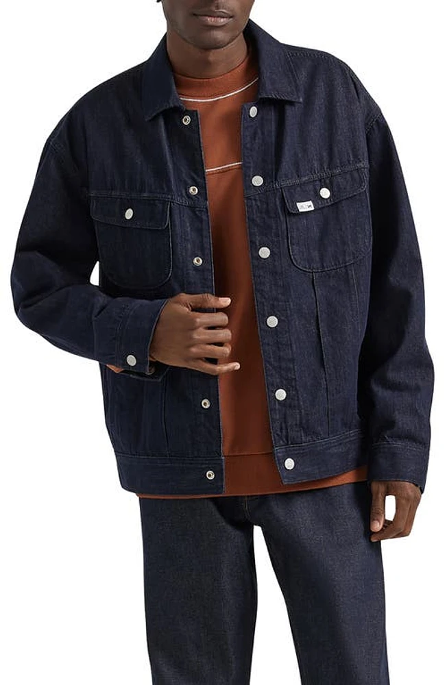 Lee x Basquiat Graphic Denim Rider Jacket Rinse at Nordstrom,