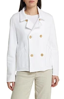 Frank & Eileen Mini Belfast Crop Knit Peacoat in White at Nordstrom, Size Large