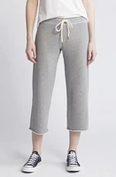 THE GREAT. Cotton Crop Wide Leg Sweatpants Varsity Grey at Nordstrom,