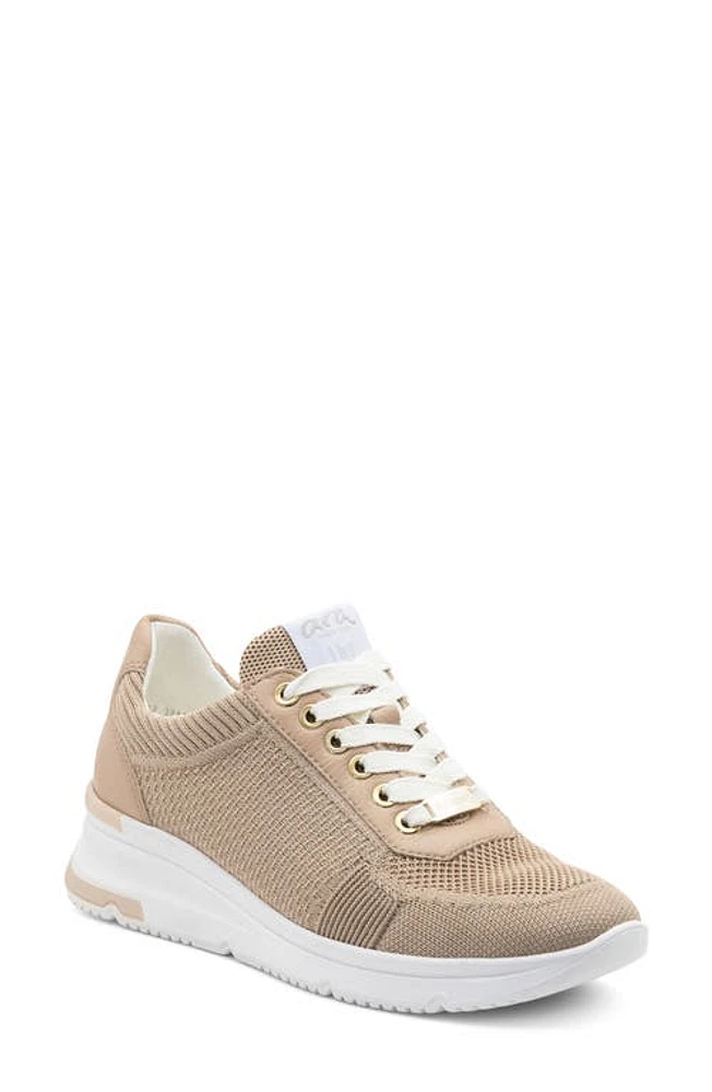 ara Nassau II Knit Wedge Sneaker in Sand Woven Stretch at Nordstrom, Size 6