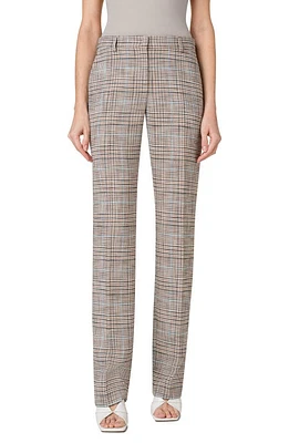 Akris punto Mikko Glen Plaid Wool Stretch Tricotine Pants 039 Beige-Multicolor at Nordstrom,