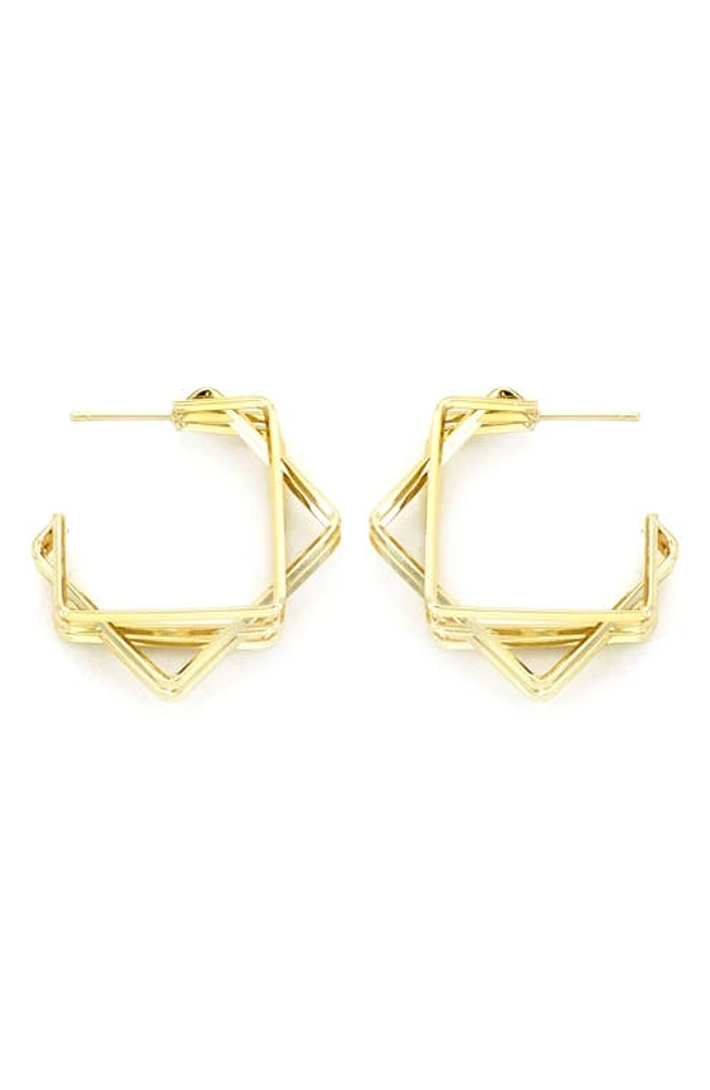 Panacea Double Square Hoop Earrings in Gold at Nordstrom