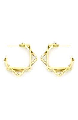 Panacea Double Square Hoop Earrings in Gold at Nordstrom