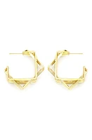 Panacea Double Square Hoop Earrings in Gold at Nordstrom