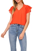 CeCe Ruffle Flutter Sleeve Top at Nordstrom,