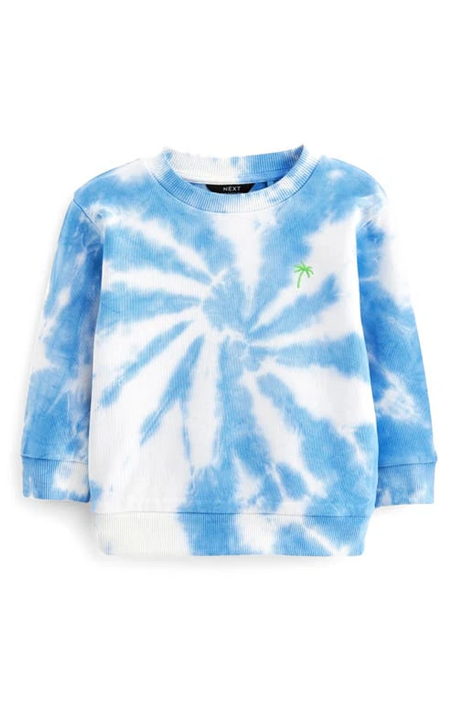 NEXT Kids' Tie Dye Cotton Crewneck Sweatshirt in Blue at Nordstrom, Size 5-6Y