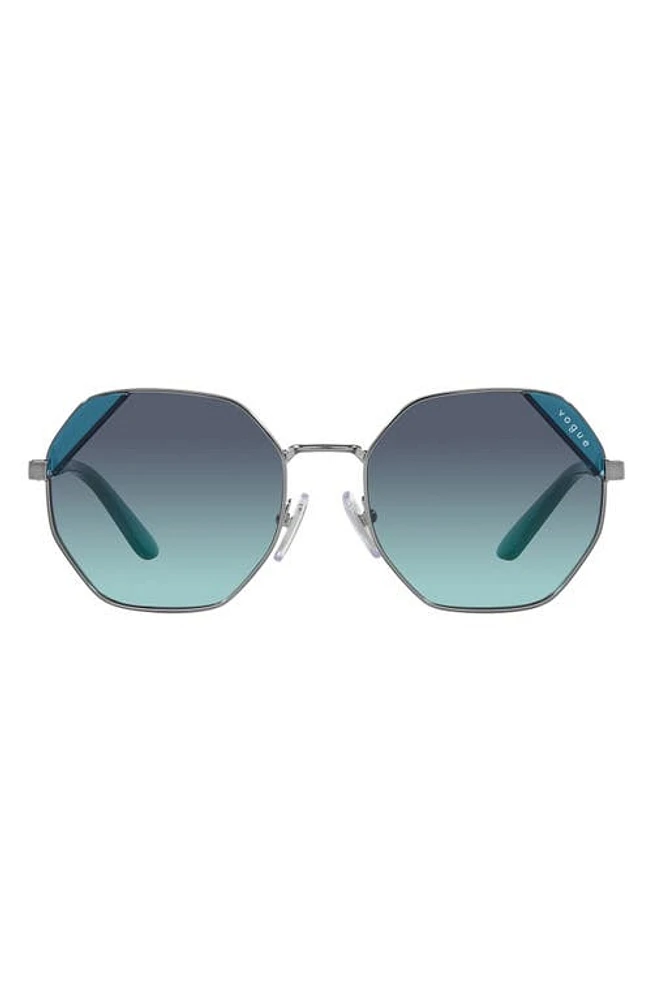 VOGUE 55mm Gradient Irregular Sunglasses in Gunmetal at Nordstrom