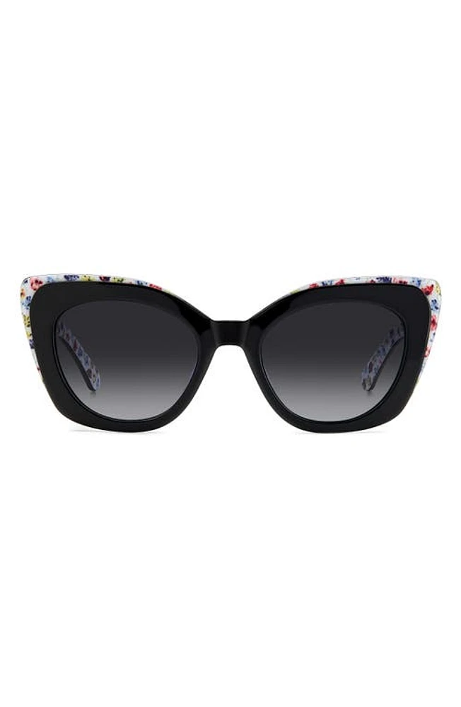 Kate Spade New York marigolds 51mm gradient cat eye sunglasses in Black/Grey Shaded at Nordstrom