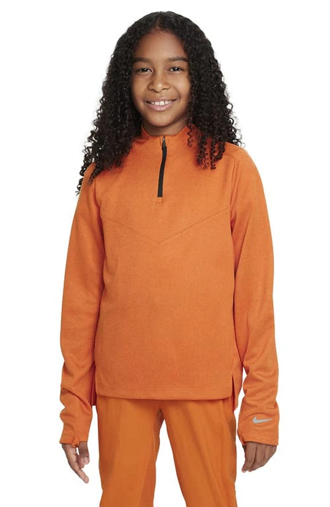 Nike Kids' Dri-FIT Tech Quarter Zip Pullover Campfire Orange/Orange at