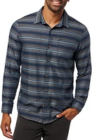 TravisMathew Cloud Flannel Button-Up Shirt in Total Eclipse/Portabella at Nordstrom, Size Medium