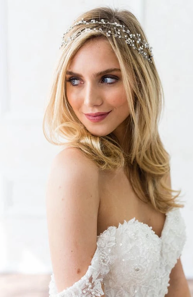 Brides & Hairpins Gia Double Banded Halo Headpiece in Silver at Nordstrom