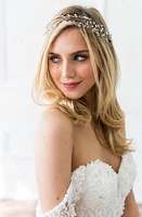 Brides & Hairpins Gia Double Banded Halo Headpiece in Silver at Nordstrom