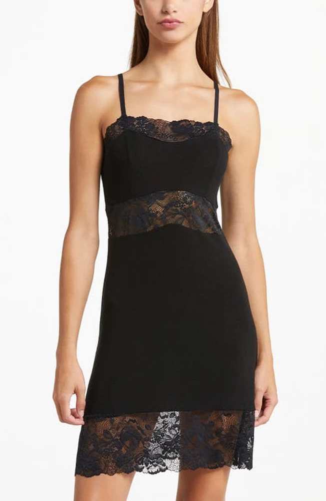 Honeydew Intimates Moonchild Lace Inset Chemise Black at Nordstrom,