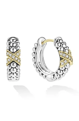 LAGOS Embrace Diamond Huggie Hoop Earrings in Metallic at Nordstrom