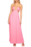 Susana Monaco U Wire Cutout Strapless Maxi Dress Shocking Pink at Nordstrom,