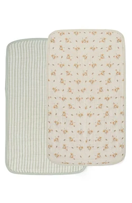 Oilo 2-Pack Organic Cotton Muslin Burp Cloths in Eggshell/Sea at Nordstrom