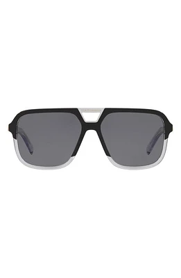 Dolce & Gabbana 58mm Polarized Square Sunglasses in Matte Black/Grey at Nordstrom