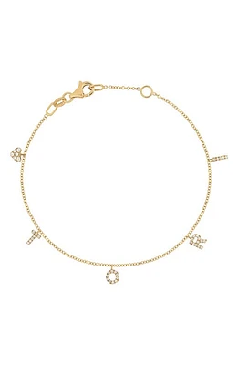 Bony Levy Icon Personalized Diamond Charm Bracelet in 18K Yellow Gold - Charms at Nordstrom