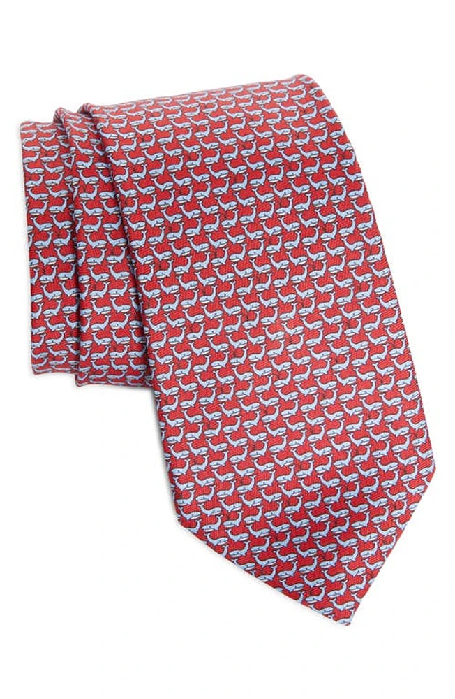 ZEGNA TIES Whale Print Silk Tie in Red at Nordstrom