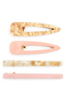 Tasha Assorted 4-Pack Hair Clips in Pink/Yellow Ombre at Nordstrom