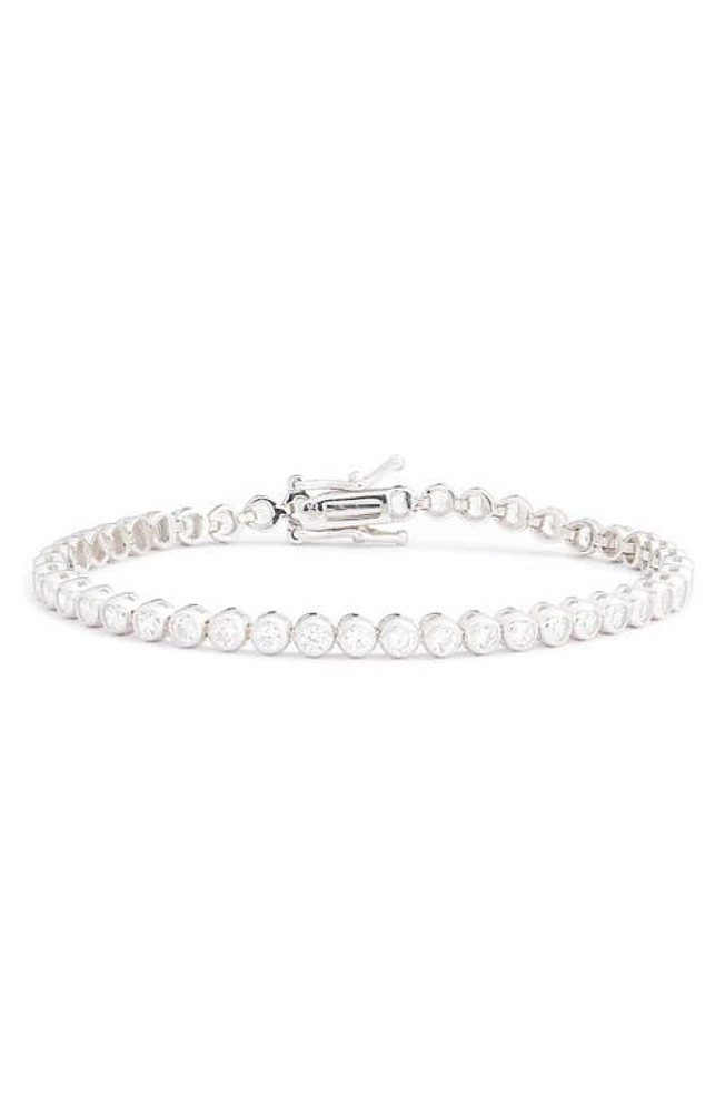 SHYMI Classic Bezel Tennis Bracelet in Silver/White at Nordstrom