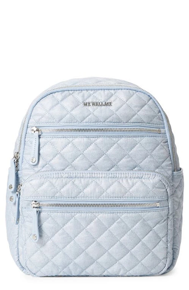 MZ Wallace Small Crosby Quilted Backpack in Chambray at Nordstrom