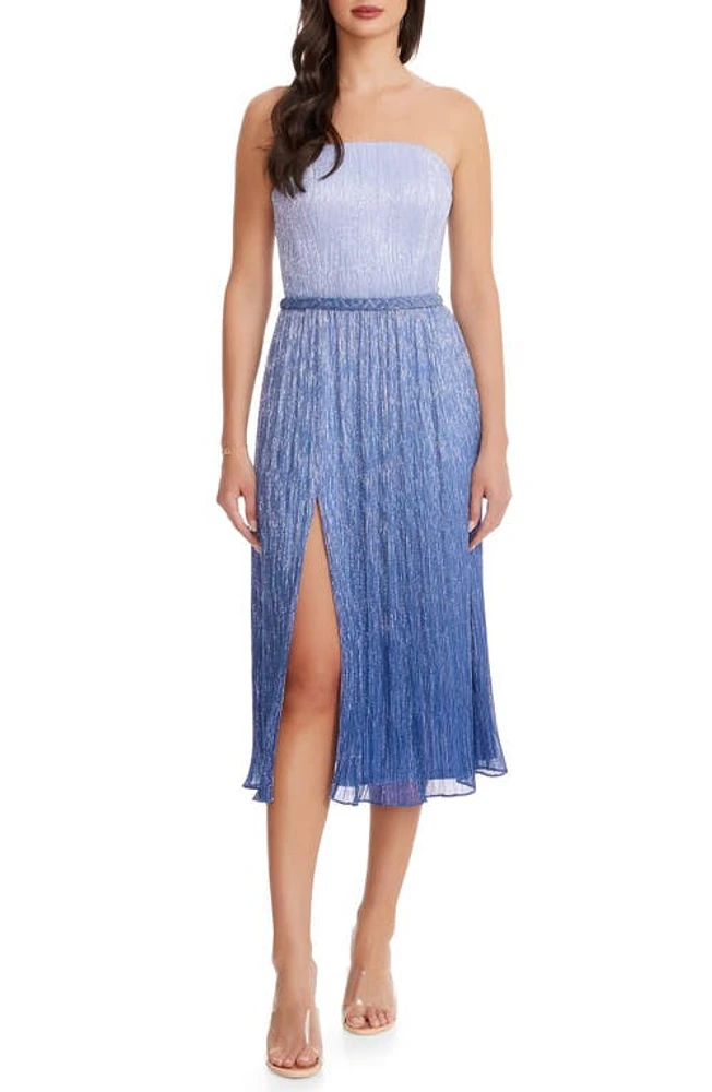 Dress the Population Haldis Metallic Ombré Strapless Cocktail Multi at Nordstrom,