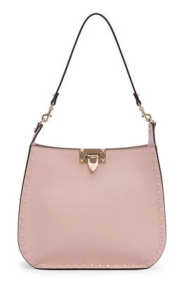 Valentino Garavani Rockstud Leather Hobo Bag in 16Q Rose Quartz at Nordstrom