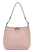 Valentino Garavani Rockstud Leather Hobo Bag in 16Q Rose Quartz at Nordstrom