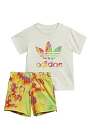 adidas Tie Dye Lifestyle Cotton T-Shirt & Shorts Set Off White/Multicolor at Nordstrom,