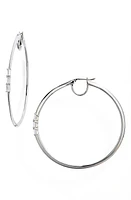 Nadri Cubic Zirconia Hoop Earrings in Rhodium at Nordstrom