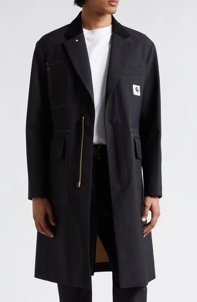 Sacai Carhartt WIP Reversible Coat Black at Nordstrom,