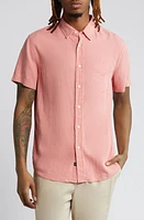 Rails Paros Linen Blend Short Sleeve Button-Up Shirt Equator at Nordstrom,