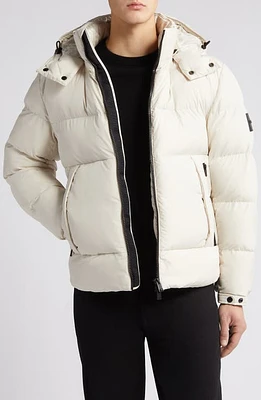 BOSS Corbinian Water Repellent Puffer Jacket in Open White at Nordstrom, Size 38