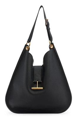 TOM FORD Large Tara Leather Hobo Bag in 1N001 Black at Nordstrom