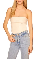 Susana Monaco Faux Leather Tube Top Blanched Almond at Nordstrom,