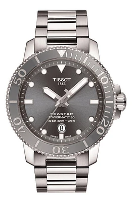 Tissot Seastar 1000 Professional Powermatic 80 Bracelet Watch, 43mm in Grey at Nordstrom