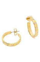 Kate Spade New York crystal station hoop earrings in Clear/Gold at Nordstrom