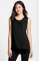 T Tahari 'Creston' Chiffon Overlay Top in Black at Nordstrom, Size Small